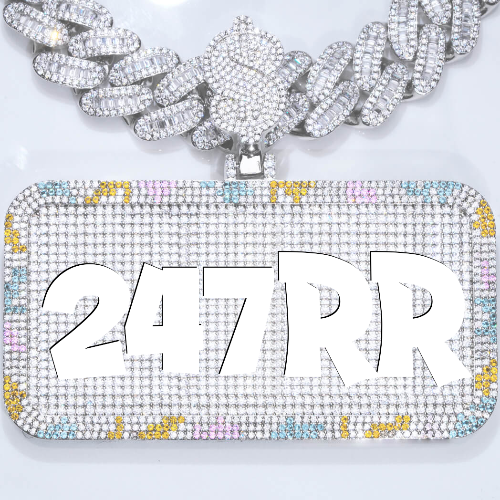 CUSTOM LETTER NECKLACE 3D COLORFUL SQUARE