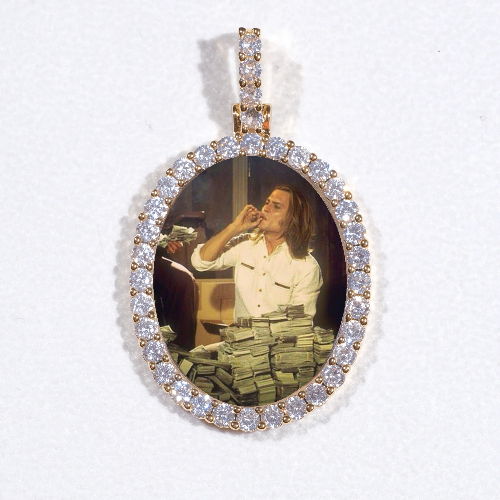 3D Oval Custom Picture Pendant