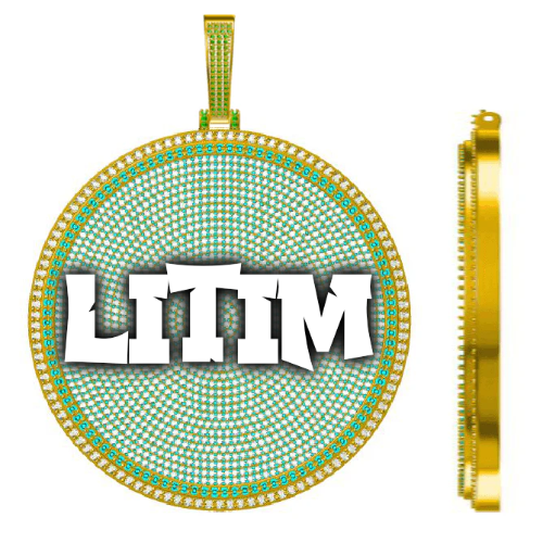 CUSTOM LETTER NECKLACE 3D BIG DISC