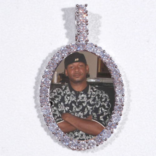 Large 3D Oval Custom Picture Pendant