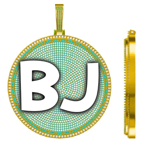 CUSTOM LETTER NECKLACE 3D BIG DISC