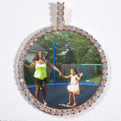 LARGE 3D CIRCLE CUSTOM PICTURE PENDANT