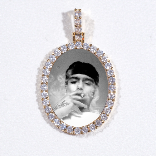 3D Oval Custom Picture Pendant