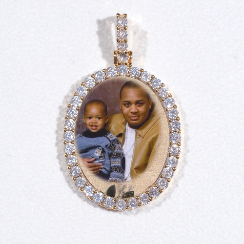 3D Oval Custom Picture Pendant