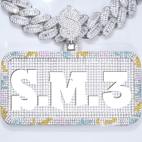 CUSTOM LETTER NECKLACE 3D COLORFUL SQUARE