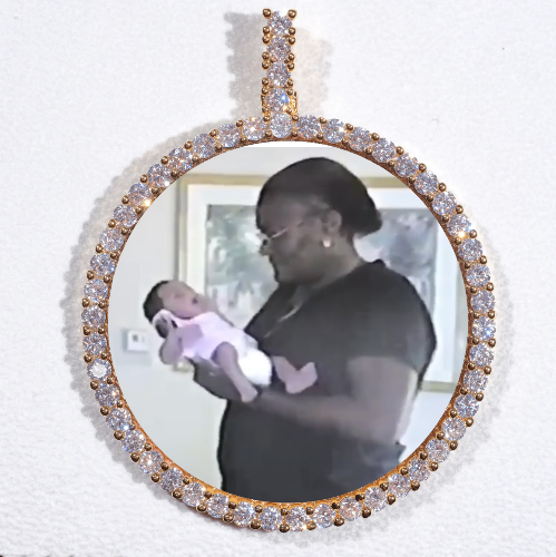 LARGE 3D CIRCLE CUSTOM PICTURE PENDANT
