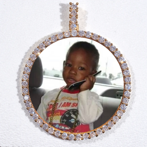 LARGE 3D CIRCLE CUSTOM PICTURE PENDANT