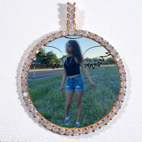 LARGE 3D CIRCLE CUSTOM PICTURE PENDANT