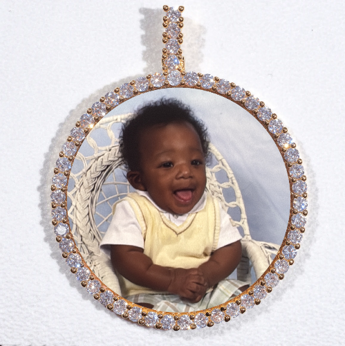 LARGE 3D CIRCLE CUSTOM PICTURE PENDANT