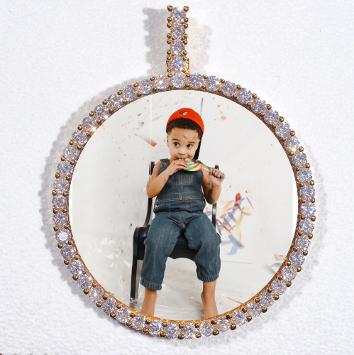 LARGE 3D CIRCLE CUSTOM PICTURE PENDANT