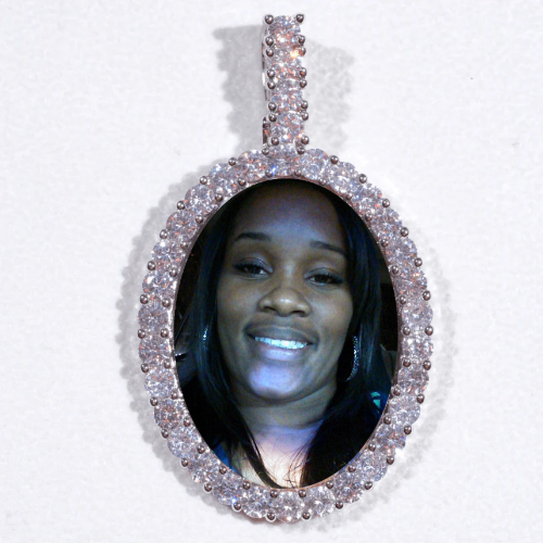 Large 3D Oval Custom Picture Pendant