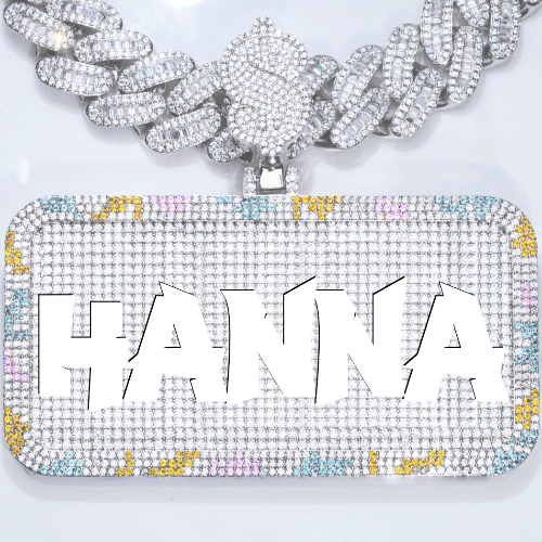 CUSTOM LETTER NECKLACE 3D COLORFUL SQUARE