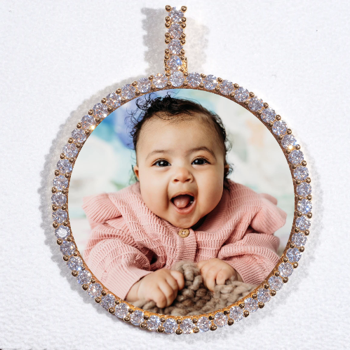 LARGE 3D CIRCLE CUSTOM PICTURE PENDANT