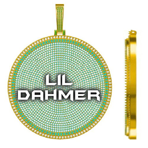 CUSTOM LETTER NECKLACE 3D BIG DISC