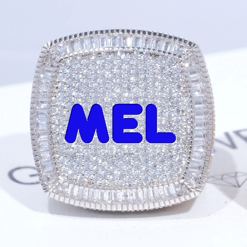 CUSTOM LETTER 3D ICED RING