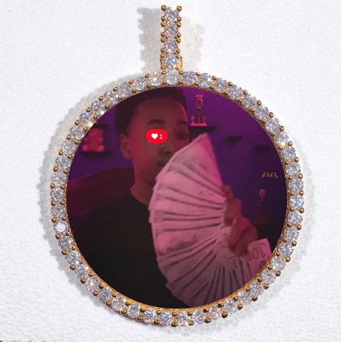LARGE 3D CIRCLE CUSTOM PICTURE PENDANT