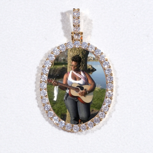3D Oval Custom Picture Pendant