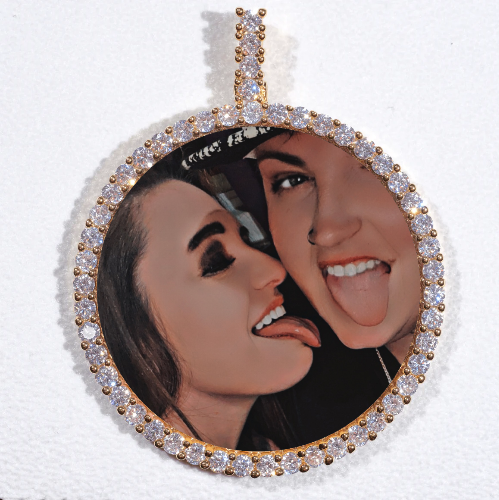 LARGE 3D CIRCLE CUSTOM PICTURE PENDANT
