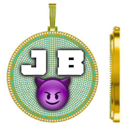 CUSTOM LETTER NECKLACE 3D BIG DISC