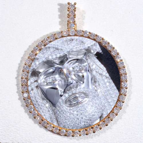 LARGE 3D CIRCLE CUSTOM PICTURE PENDANT