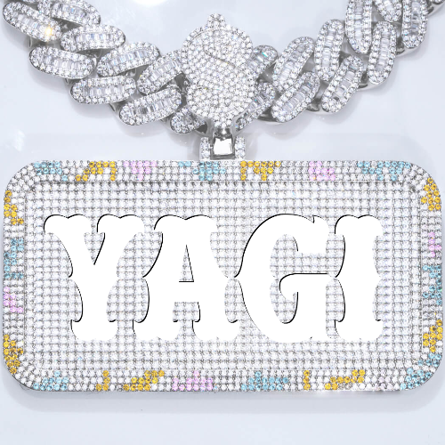 CUSTOM LETTER NECKLACE 3D COLORFUL SQUARE