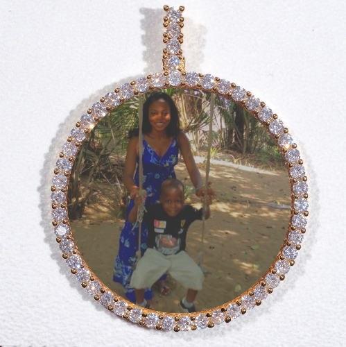 LARGE 3D CIRCLE CUSTOM PICTURE PENDANT