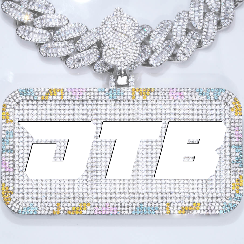 CUSTOM LETTER NECKLACE 3D COLORFUL SQUARE