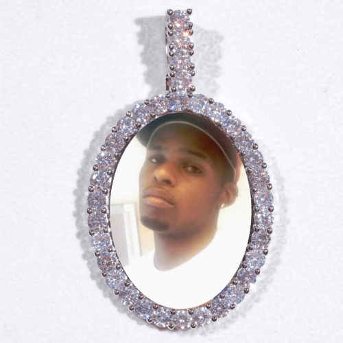 Large 3D Oval Custom Picture Pendant