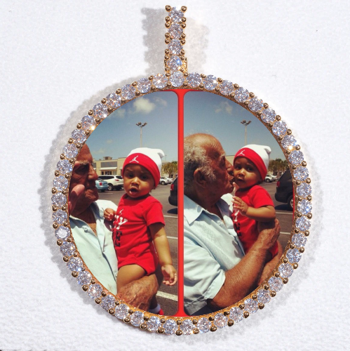 LARGE 3D CIRCLE CUSTOM PICTURE PENDANT