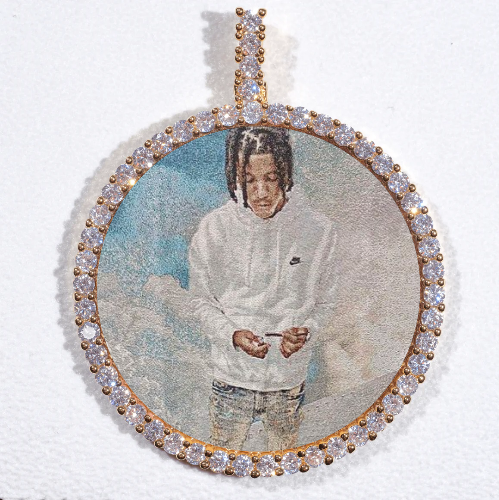 LARGE 3D CIRCLE CUSTOM PICTURE PENDANT
