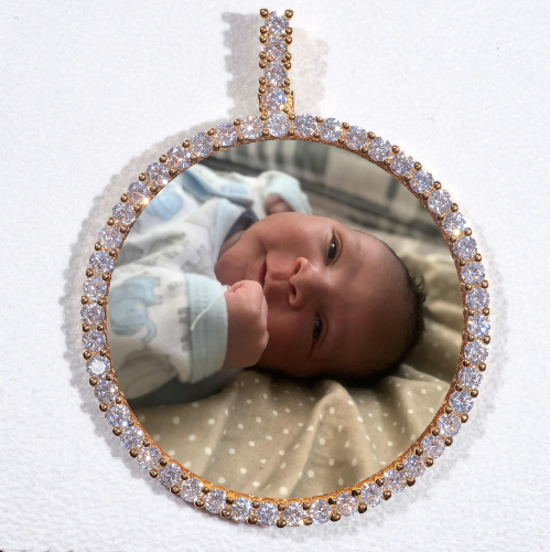 LARGE 3D CIRCLE CUSTOM PICTURE PENDANT