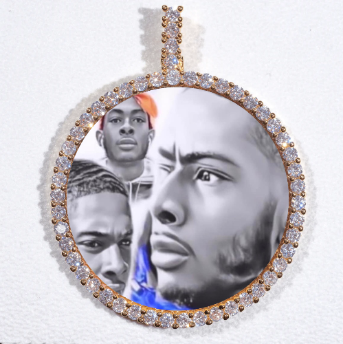 LARGE 3D CIRCLE CUSTOM PICTURE PENDANT