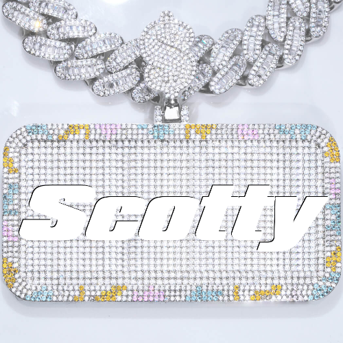 CUSTOM LETTER NECKLACE 3D COLORFUL SQUARE