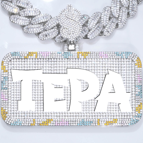 CUSTOM LETTER NECKLACE 3D COLORFUL SQUARE