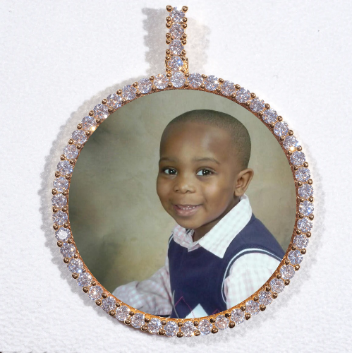 LARGE 3D CIRCLE CUSTOM PICTURE PENDANT