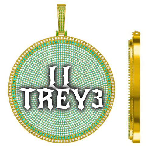 CUSTOM LETTER NECKLACE 3D BIG DISC
