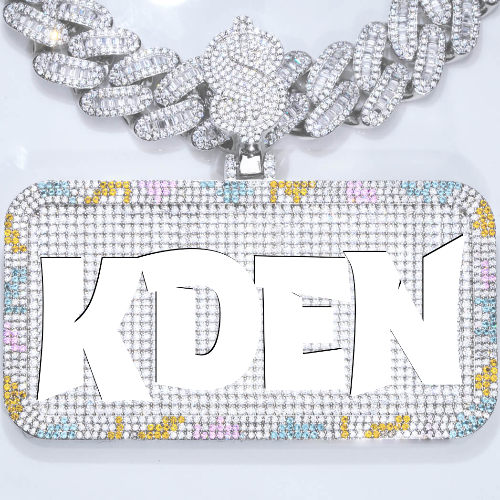 CUSTOM LETTER NECKLACE 3D COLORFUL SQUARE