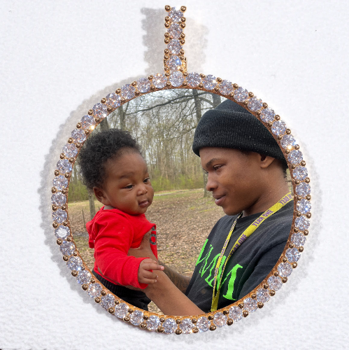 LARGE 3D CIRCLE CUSTOM PICTURE PENDANT