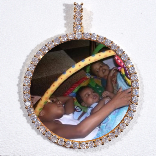 LARGE 3D CIRCLE CUSTOM PICTURE PENDANT