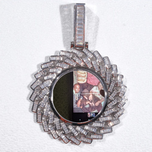 Large 3D Baguette Custom Picture Pendant