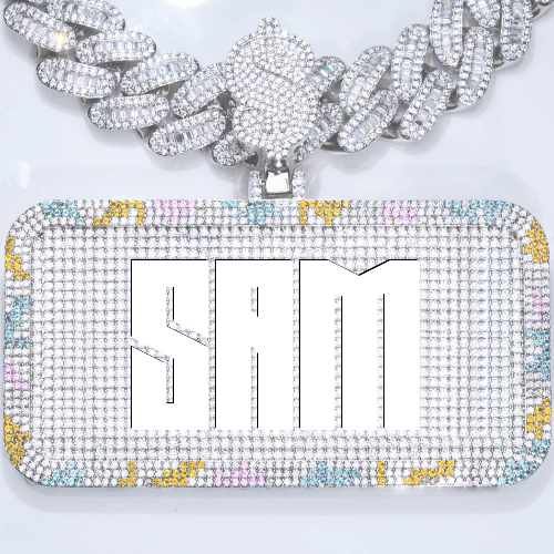 CUSTOM LETTER NECKLACE 3D COLORFUL SQUARE