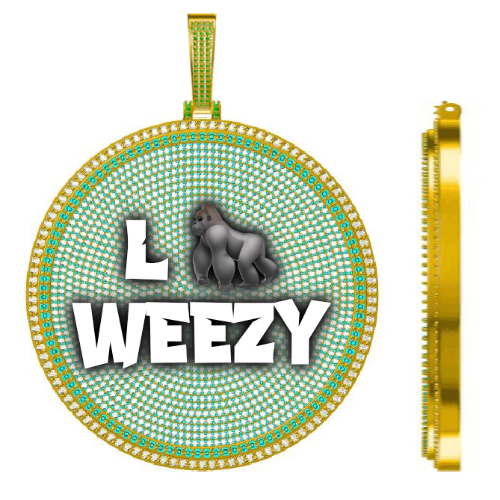 CUSTOM LETTER NECKLACE 3D BIG DISC