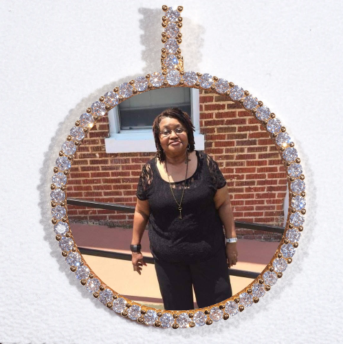 LARGE 3D CIRCLE CUSTOM PICTURE PENDANT