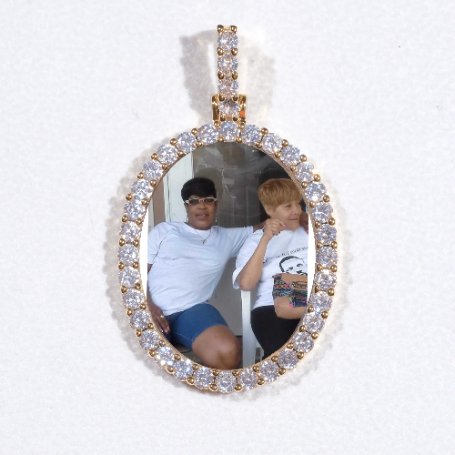 3D Oval Custom Picture Pendant
