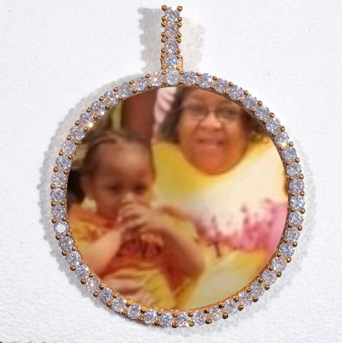 LARGE 3D CIRCLE CUSTOM PICTURE PENDANT
