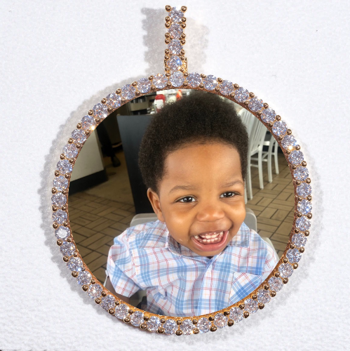 LARGE 3D CIRCLE CUSTOM PICTURE PENDANT