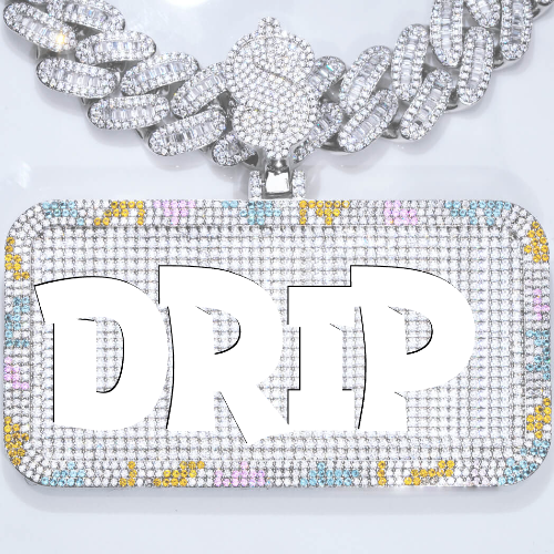 CUSTOM LETTER NECKLACE 3D COLORFUL SQUARE