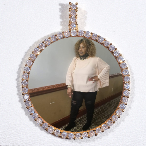 LARGE 3D CIRCLE CUSTOM PICTURE PENDANT