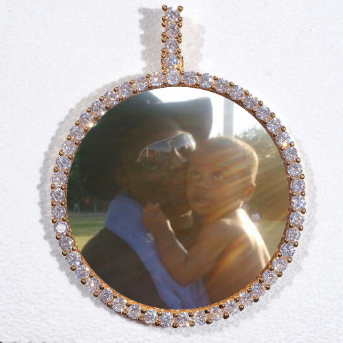 LARGE 3D CIRCLE CUSTOM PICTURE PENDANT