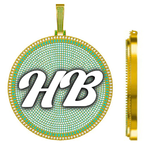 CUSTOM LETTER NECKLACE 3D BIG DISC